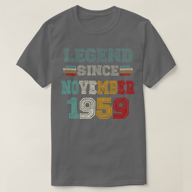 Camiseta 64 anosDesde novembro de 1959 64º aniversário (Frente do Design)