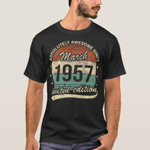 Camiseta 65º aniversário da Vintage, março de 1957 Absoluta
