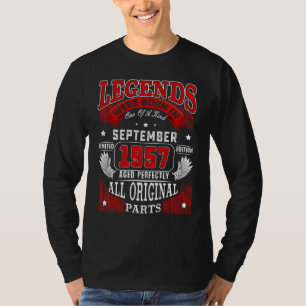 Camiseta 65º Nascer De Legendas De Aniversário Em Setembro