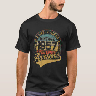 Camiseta 65.ª Decoração De Aniversário Em Vintage Em 1957