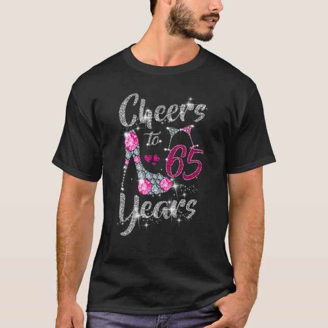 Camiseta 65.º Aniversário aplaude 65 anos de idade de vinho (Frente)