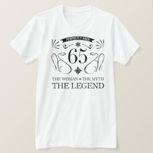 Camiseta 65.º aniversário para as mulheres