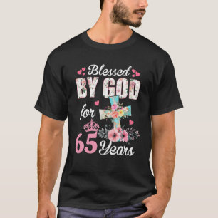Camiseta 65.º Aniversário Para Mulheres Abençoadas Por Deus