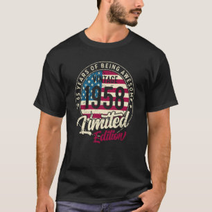 Camiseta 65. º Aniversário Vintage 1958 Bday Group 65 Anos