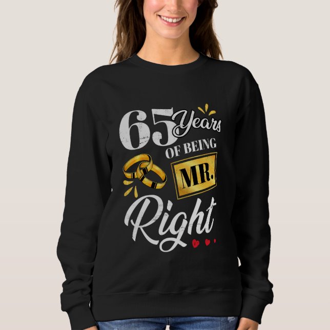 Camiseta 65 Anos De Ser O Sr. Certo Engraçado Casal Casando (Frente)