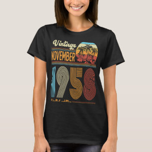 Camiseta 65 anos Vintage de aniversário novembro de 1958 Mu