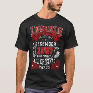 Camiseta 65th Birthday  Legends Born In December 1957 65 Yr