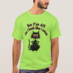 Camiseta 65th Presentes do gato do aniversário