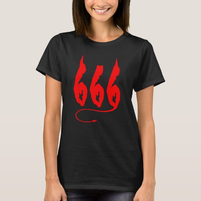 Camiseta 666 Mark Of the Beast Satanism Sinner Devil Horns  (Frente)