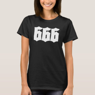 Camiseta 666 Seis Góticos Góticos de Arte Escura oculta
