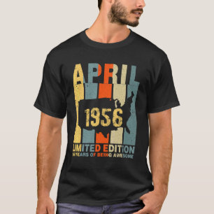 Camiseta 66.º Aniversário Abril De 1956 66 Anos De Esforço