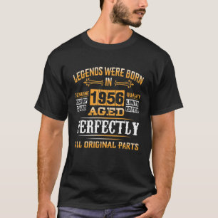 Camiseta 66.º Aniversário Com Nascer De Legenda Vintage E