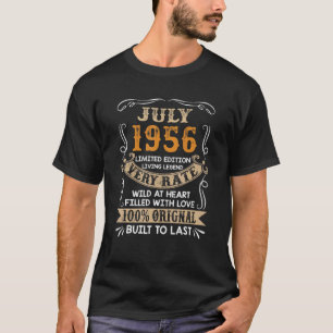 Camiseta 66. º aniversário de 1956 anos Retro Vintage 1 jul