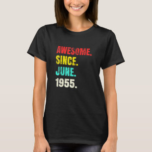 Camiseta 66.º aniversário incrível desde junho de 1955 66 a