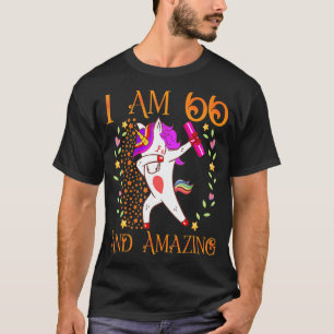 Camiseta 66.º aniversário para as mulheres com 66 anos