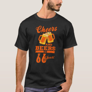 Camiseta 66 Aniversário E Cervejas Até 66 Anos