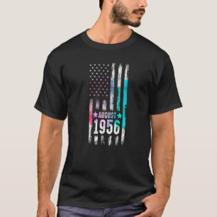 Camiseta 66 anos Agosto de 1956 Bandeira Americana 66. Nasc