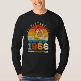 Camiseta 66 anos de idade Mulheres no dia 1956 Vintage 66º