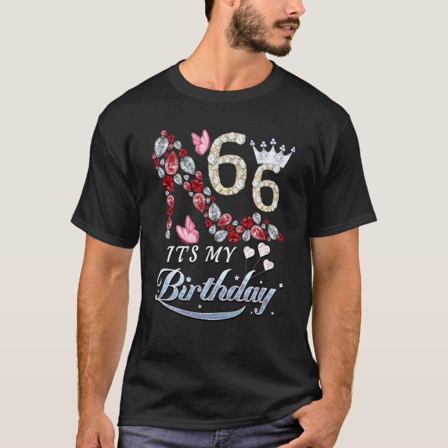 Camiseta 66 anos É meu 66º aniversário Calçados engraçados  (Frente)