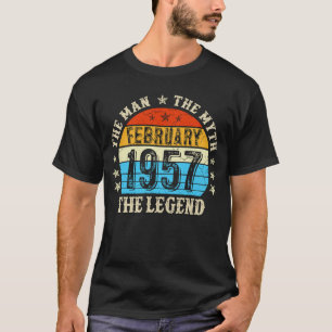 Camiseta 66 anos O Homem Mito Legenda Fevereiro 1957 66