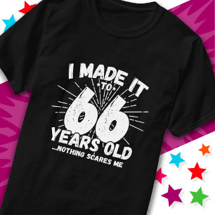 Camiseta 66 anos Sarcástico Meme Engraçado 66 anos aniversá