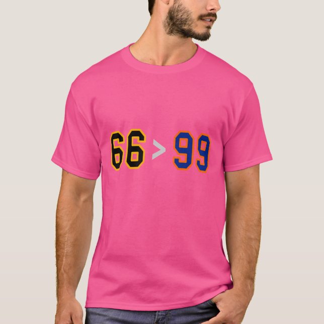 Camiseta 66 Maior Que 99 O Funny Pittsburgh Edmonton Hocke (Frente)