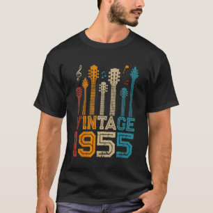Camiseta 67º Aniversário Vintage 1955 Guitarista