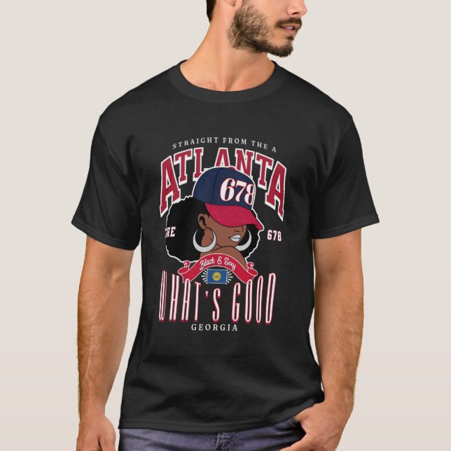 Camiseta 678 código de área de ATL sem desculpas Melanated (Frente)