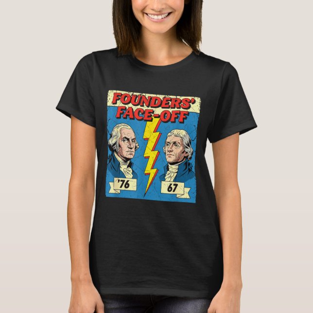 Camiseta 67 76 George Washington Thomas Jefferson História  (Frente)