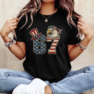 Camiseta 67 American Flag Eagle 4th of July Patriotic