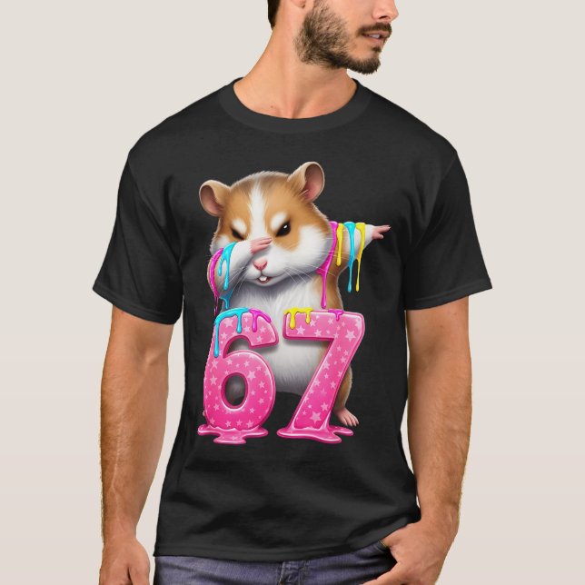 Camiseta 67 Animals Funny 67 Brainrot Youth Kids Hamster 67 (Frente)