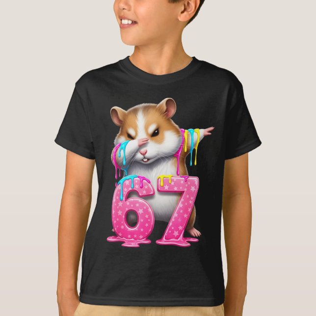 Camiseta 67 Animals Funny 67 Brainrot Youth Kids Hamster 67 (Frente)