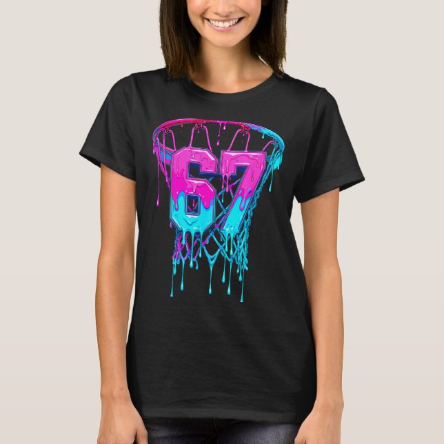 Camiseta 67 Basketball Drip Six Seven Funny  (Frente)
