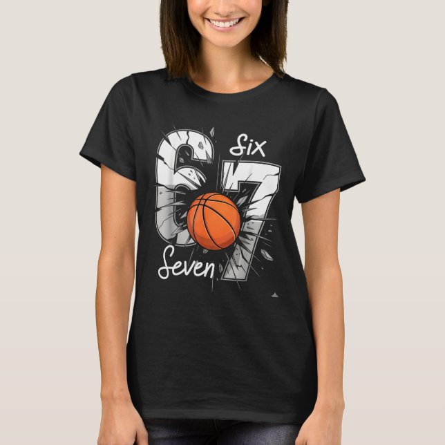 Camiseta 67 Basquetebol Seis Sete 6 7 Meme 67  (Frente)