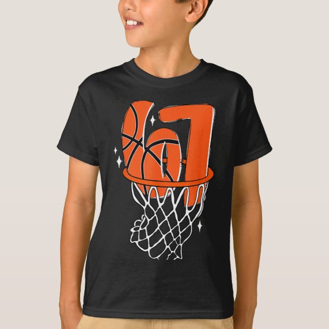 Camiseta 67 Basquetebol Seis Sete 6 7 Meme Engraçado 67 Bas (Frente)