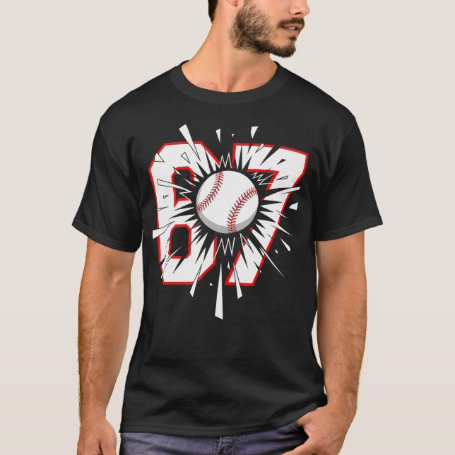 Camiseta 67 Beisebol Seis Sete 6 7 Meme (Frente)