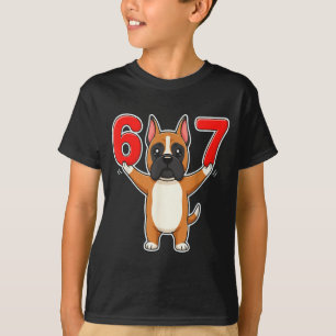 Camiseta 67 Boxer Dog Engraçado Seis Sete 6-7 Meme Humor Ge