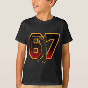 Camiseta 67 Brainrot Jovem Golfe Drip - Crianças Engraçadas