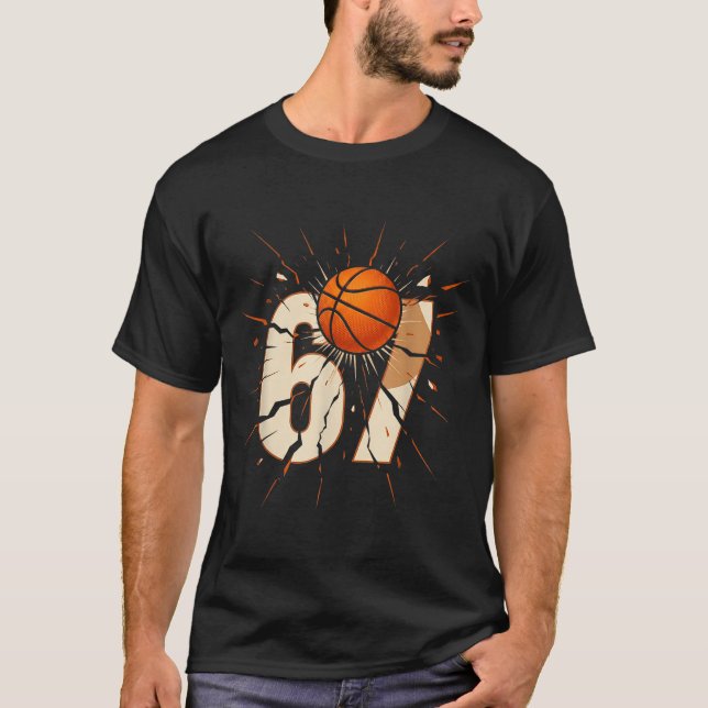 Camiseta 67 Brainrot Youth Basketball Drip - Funny Kids 67  (Frente)