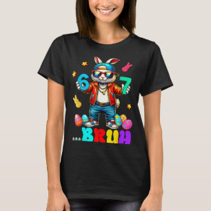 Camiseta 67 Bruh Seis Sete Ovos De Coelho Engraçado Coelho