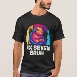 Camiseta 67 Capivara Engraçado Seis Sete Bruh Capivara Víde