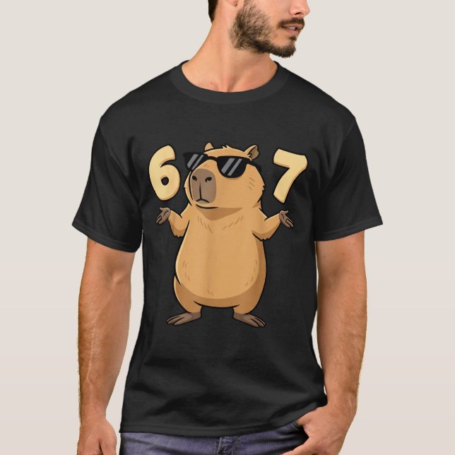 Camiseta 67 Capybara Meme 6 7 Aesthetic For Kids Young Adul (Frente)