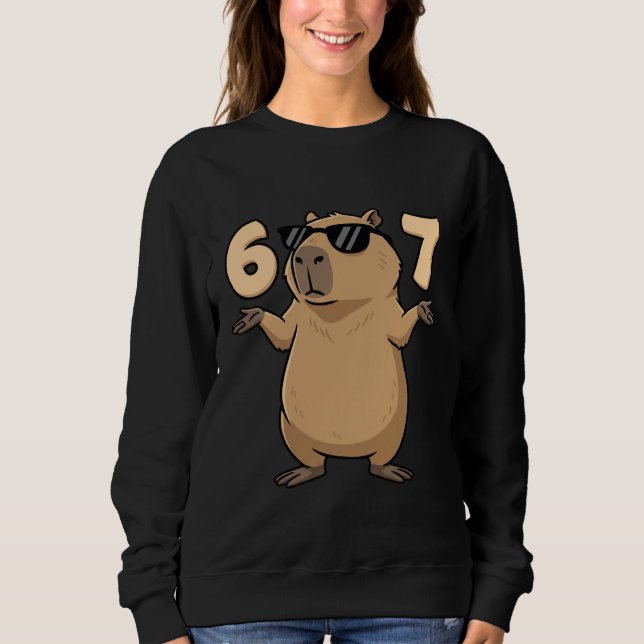 Camiseta 67 Capybara Meme 6 7 Aesthetic for Kids Young Adul (Frente)