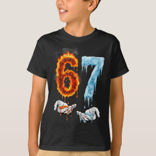 Camiseta 67 Chama Gelo 6-7 Número Seis Sete Meme 6 7 Crianç