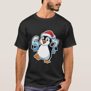 Camiseta 67 Chapéu de Natal do Pinguim do Papai Noel Aniver