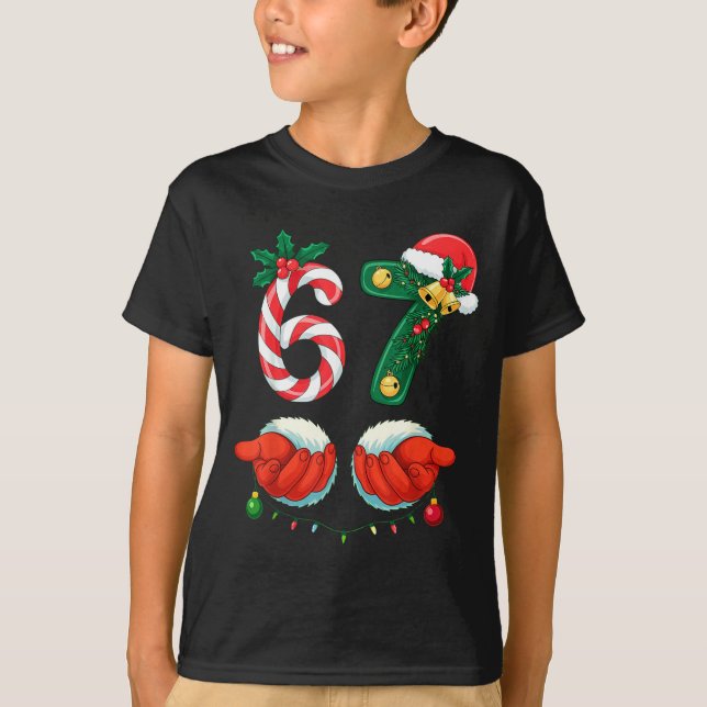 Camiseta 67 Christmas 6 7 Meme Pajamas  (Frente)