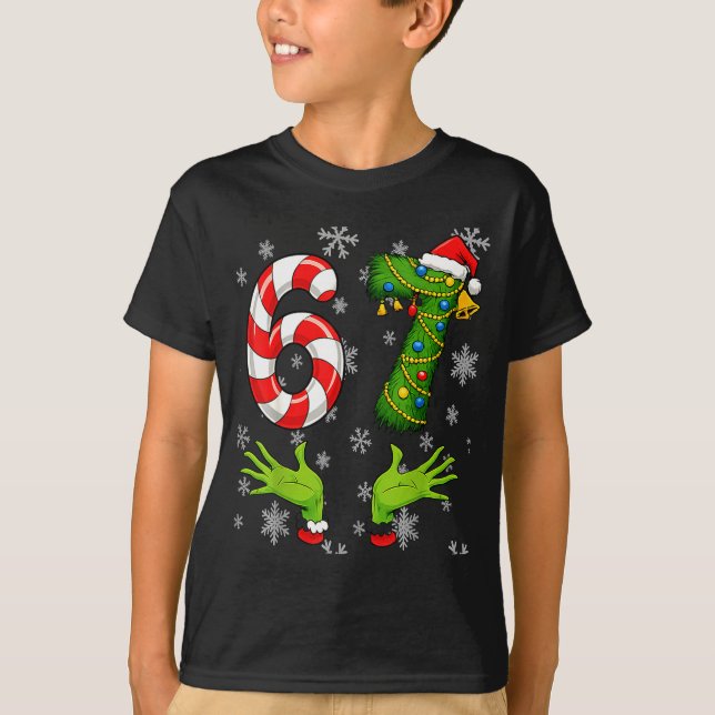 Camiseta 67 Christmas 6 7 Meme Pajamas 67 Bruh Slang  (Frente)