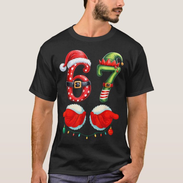 Camiseta 67 Christmas 6 7 Meme Pajamas Holiday Gen Alpha Sl (Frente)