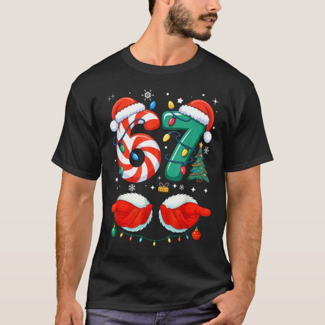 Camiseta 67 Christmas 6 7 Meme Pajamas Holiday Gen Alpha Sl (Frente)