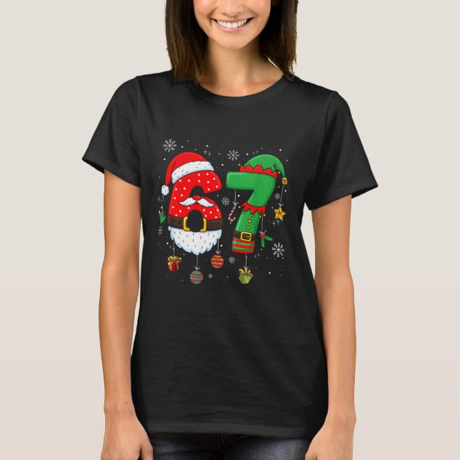Camiseta 67 Christmas 6 7 Meme Pajamas Holiday Gen Alpha Sl (Frente)